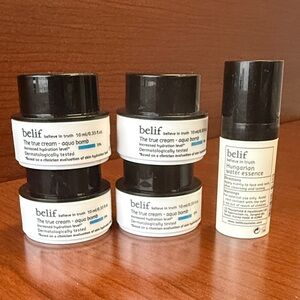 belif The True Cream Aqua Bomb + Hungarian Water Essence Travel Size Bundle Lot